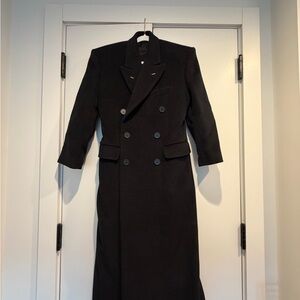 Balenciaga Black Double-Breasted Trench Coat